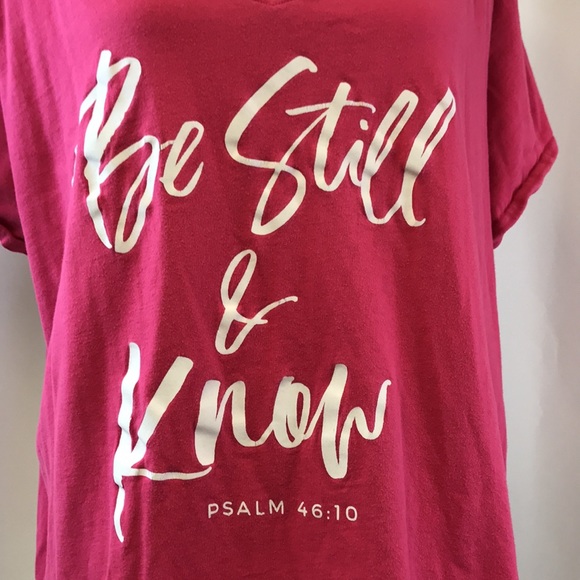 LAT Apparel “Be Still & Know” Psalm 46:10 Short Sleeve T-shirt Size 3x (22/24) - Picture 2 of 8